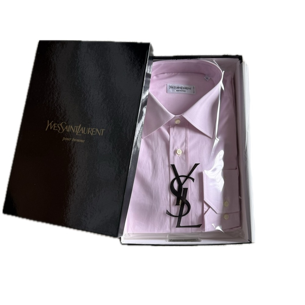Yves Saint Laurent Men’s Light Pink Dress Shirt in Box